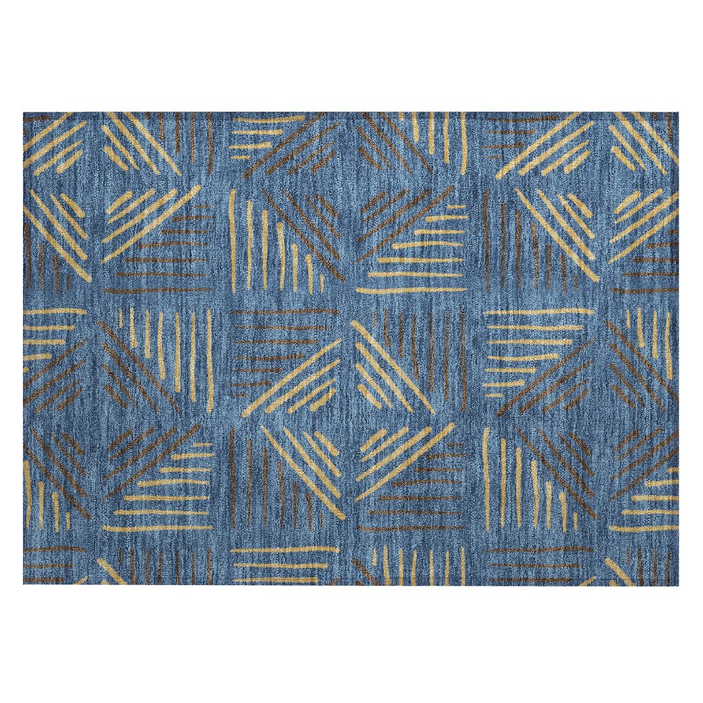 Machine Washable Indoor/Outdoor Chantille ACN2413 Blue 1'8" x 2'6" Rug. Picture 1