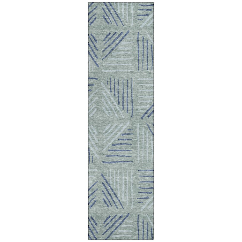 Machine Washable Indoor/Outdoor Chantille ACN2413 Blue 2'3" x 7'6" Runner Rug. Picture 1