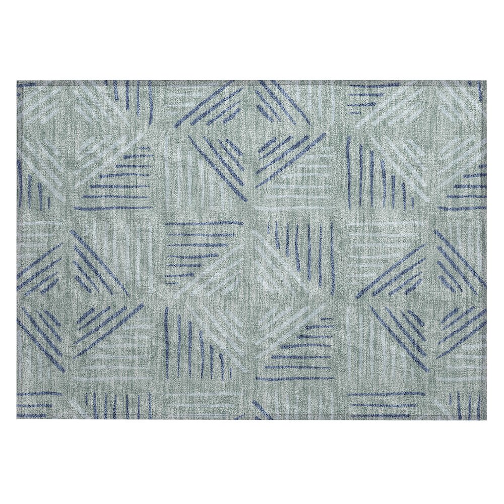 Machine Washable Indoor/Outdoor Chantille ACN2413 Blue 1'8" x 2'6" Rug. Picture 1