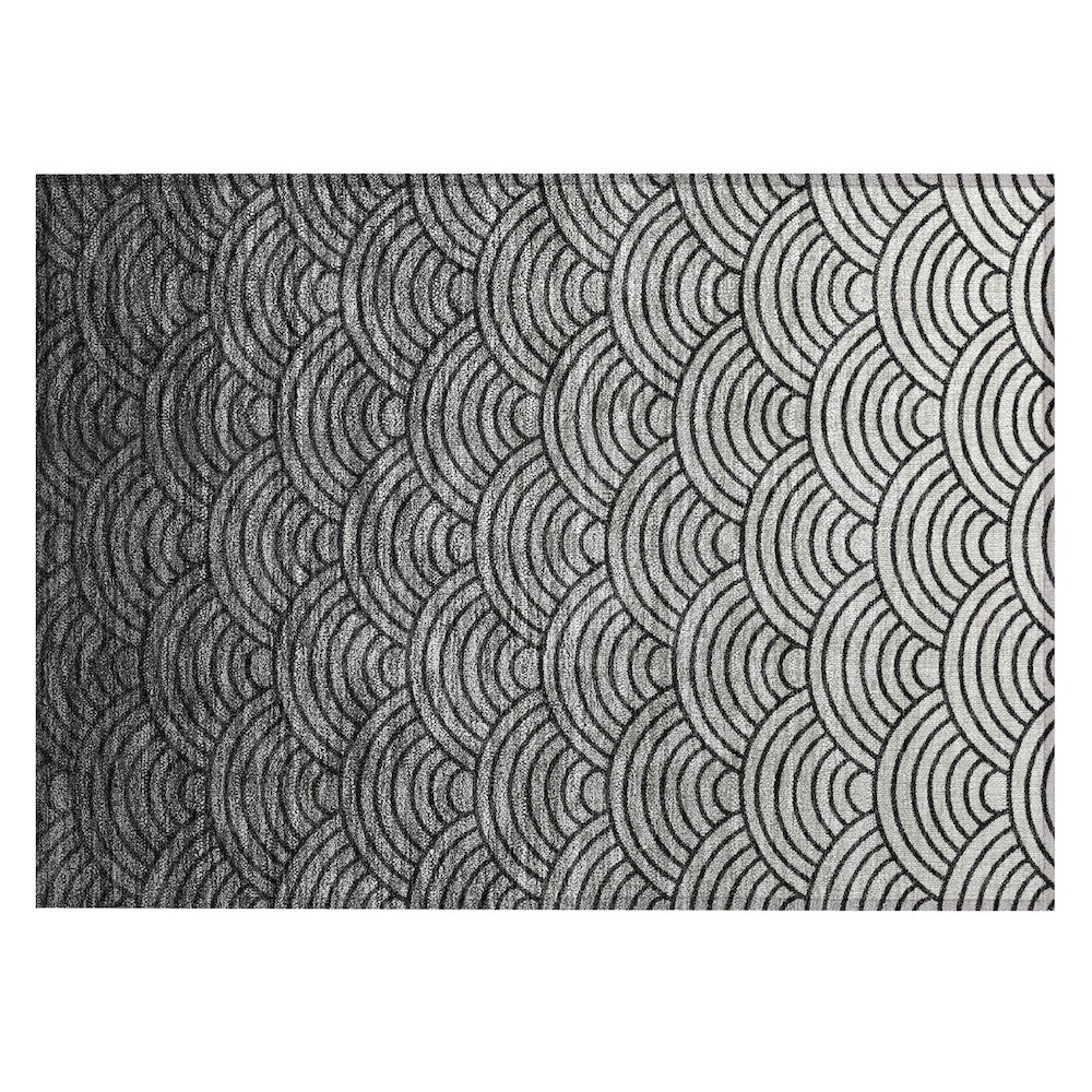 Machine Washable Indoor/Outdoor Chantille ACN2414 Black 1'8" x 2'6" Rug. Picture 1