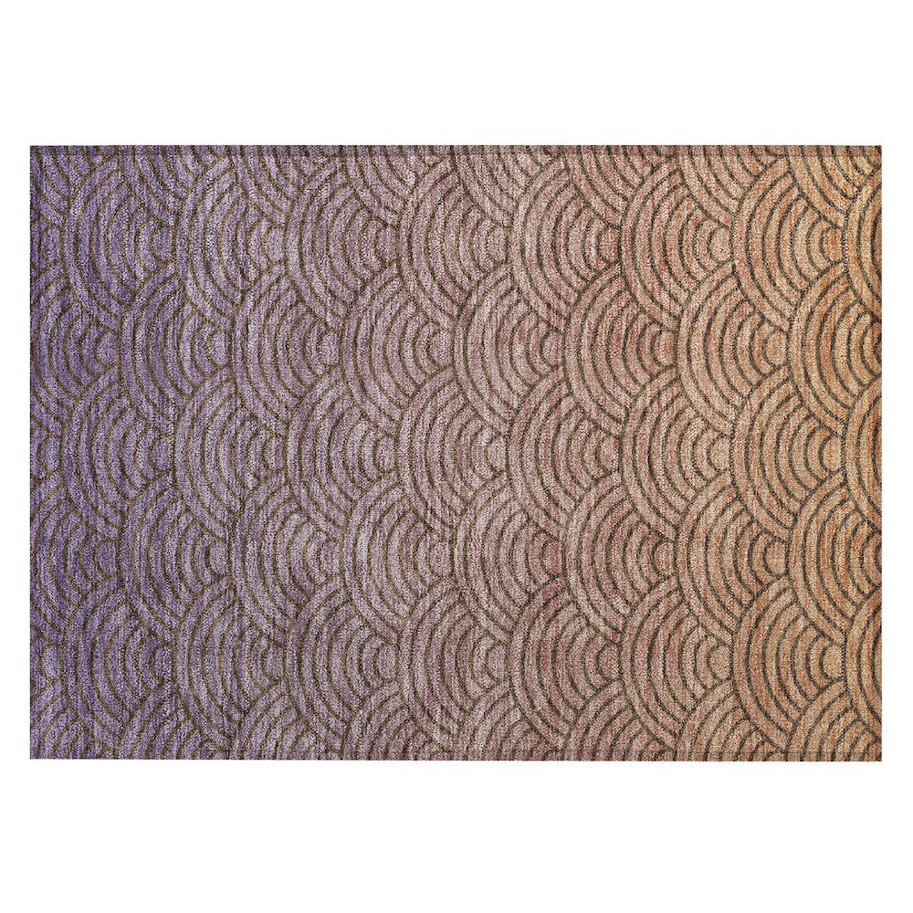 Machine Washable Indoor/Outdoor Chantille ACN2414 Brown 1'8" x 2'6" Rug. Picture 1
