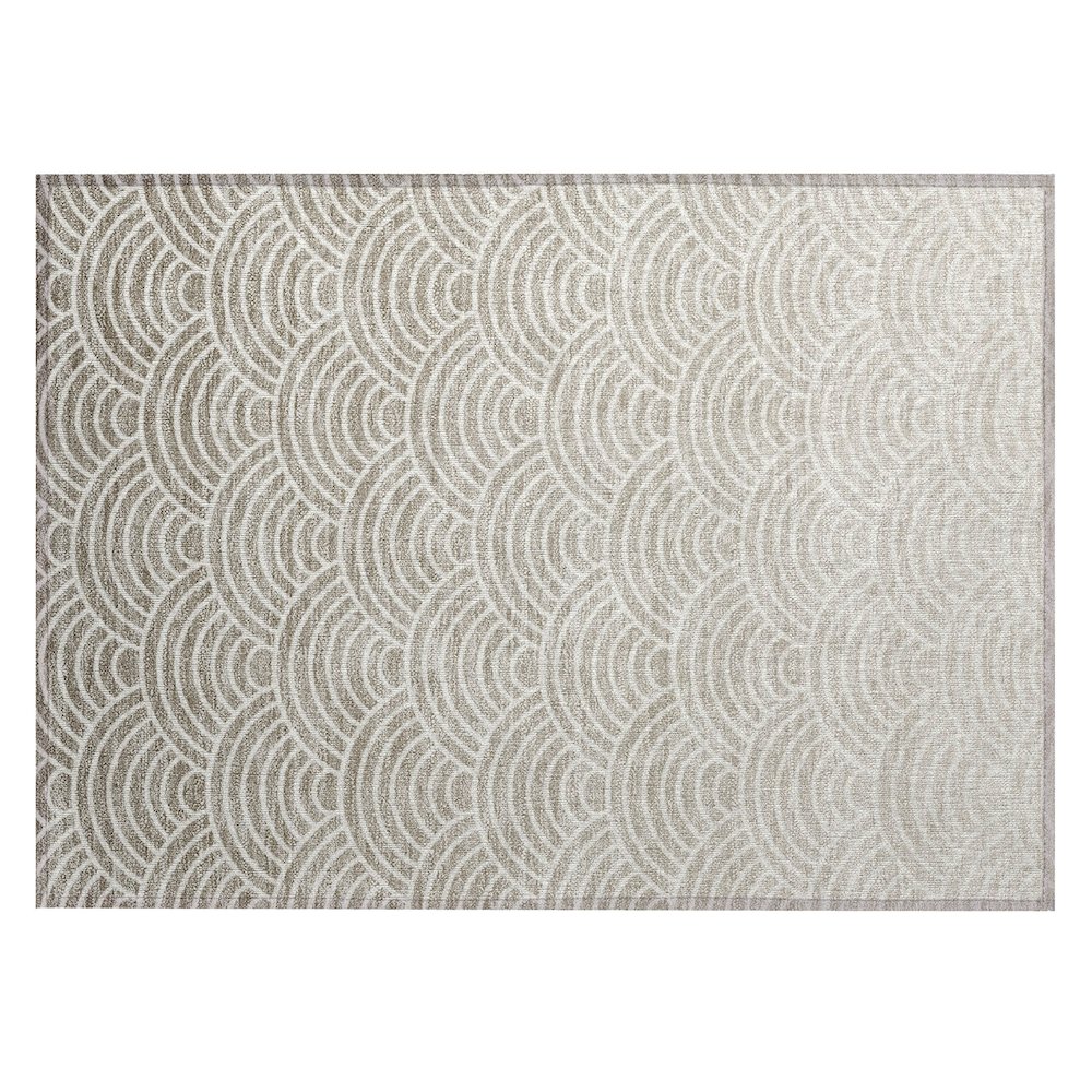 Machine Washable Indoor/Outdoor Chantille ACN2414 Ivory 1'8" x 2'6" Rug. Picture 1