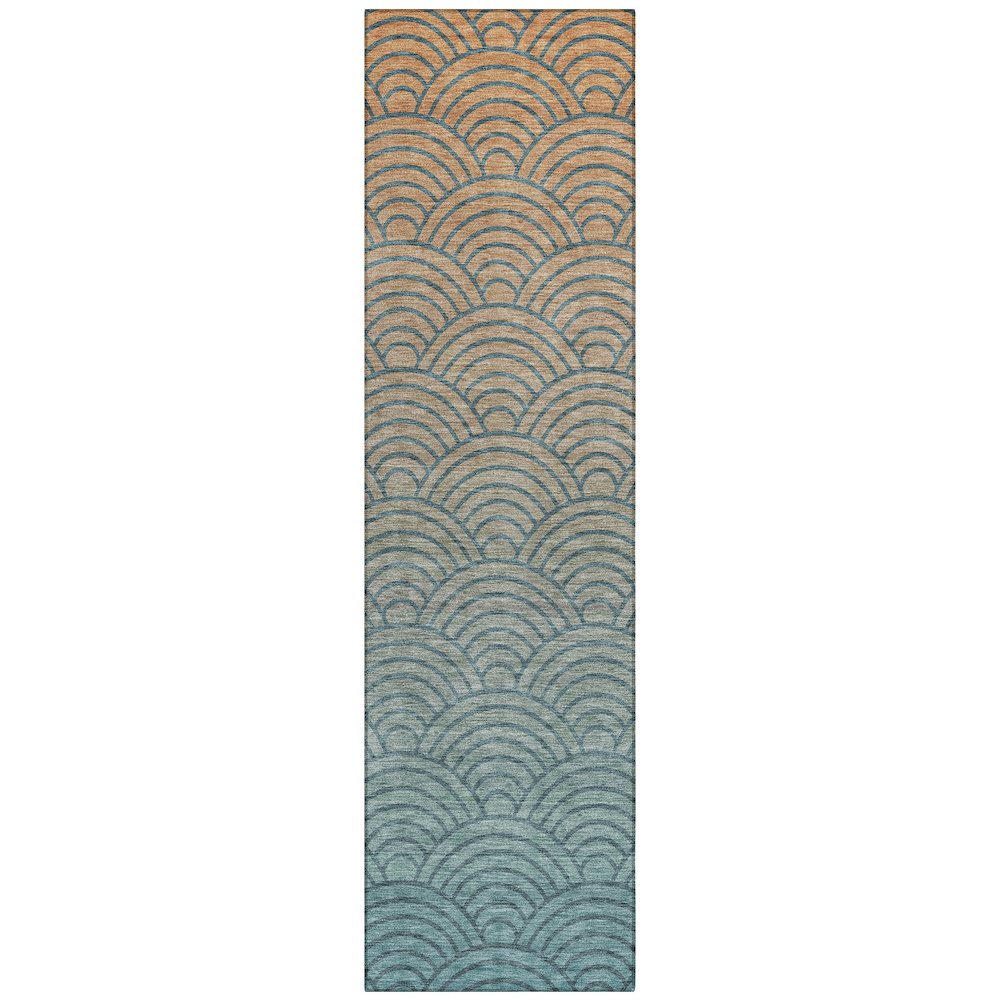 Machine Washable Indoor/Outdoor Chantille ACN2414 Teal 2'3" x 7'6" Runner Rug. Picture 1