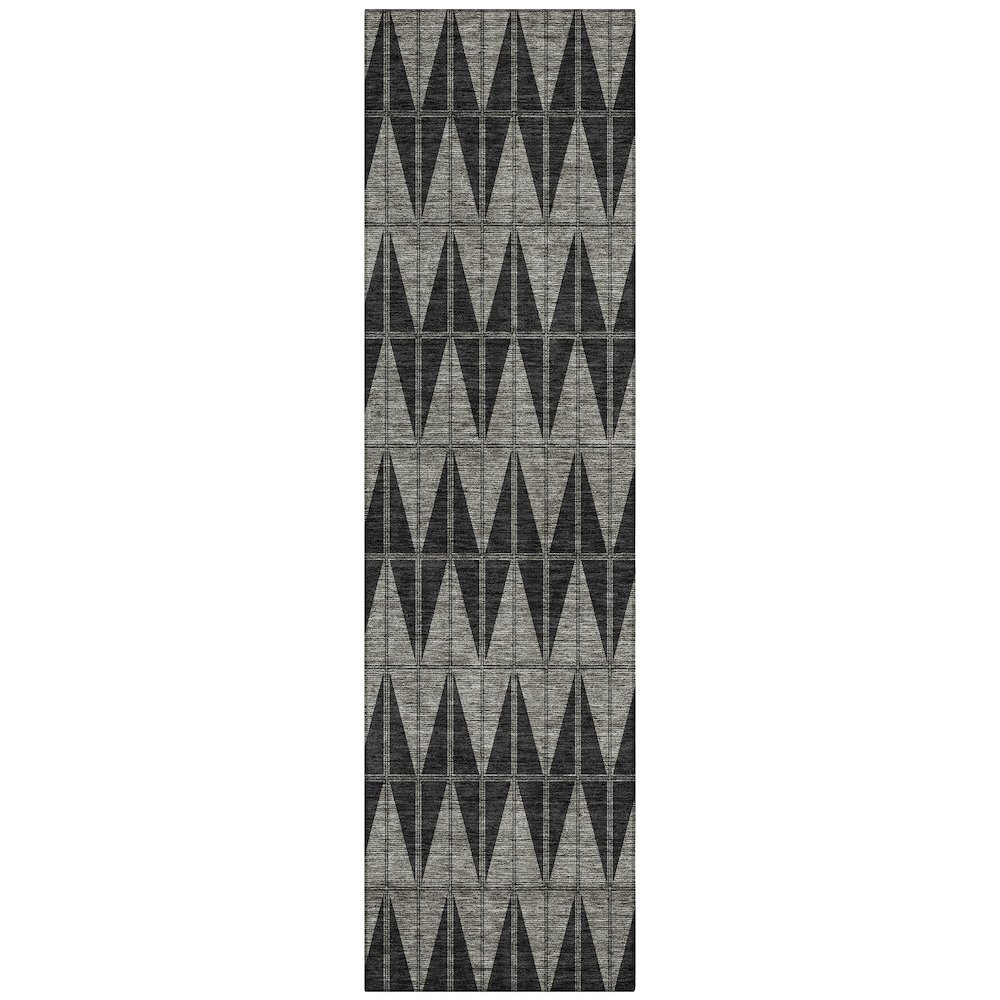 Machine Washable Indoor/Outdoor Chantille ACN2415 Black 2'3" x 7'6" Runner Rug. Picture 1