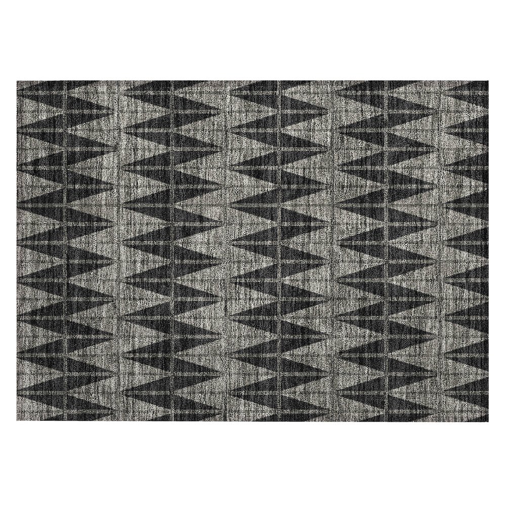 Machine Washable Indoor/Outdoor Chantille ACN2415 Black 1'8" x 2'6" Rug. Picture 1