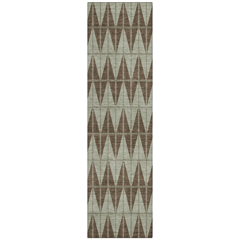 Machine Washable Indoor/Outdoor Chantille ACN2415 Brown 2'3" x 7'6" Runner Rug. Picture 1