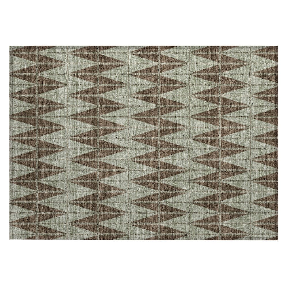 Machine Washable Indoor/Outdoor Chantille ACN2415 Brown 1'8" x 2'6" Rug. Picture 1