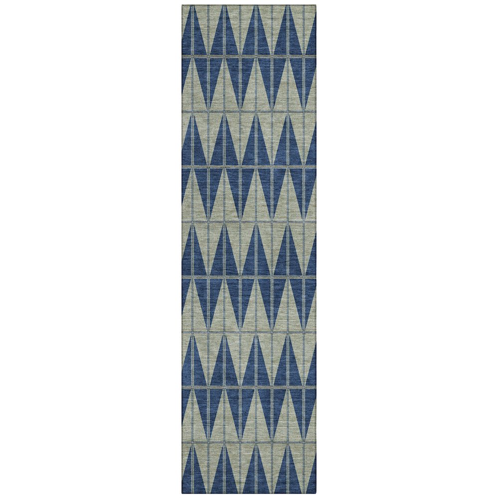 Machine Washable Indoor/Outdoor Chantille ACN2415 Blue 2'3" x 7'6" Runner Rug. Picture 1