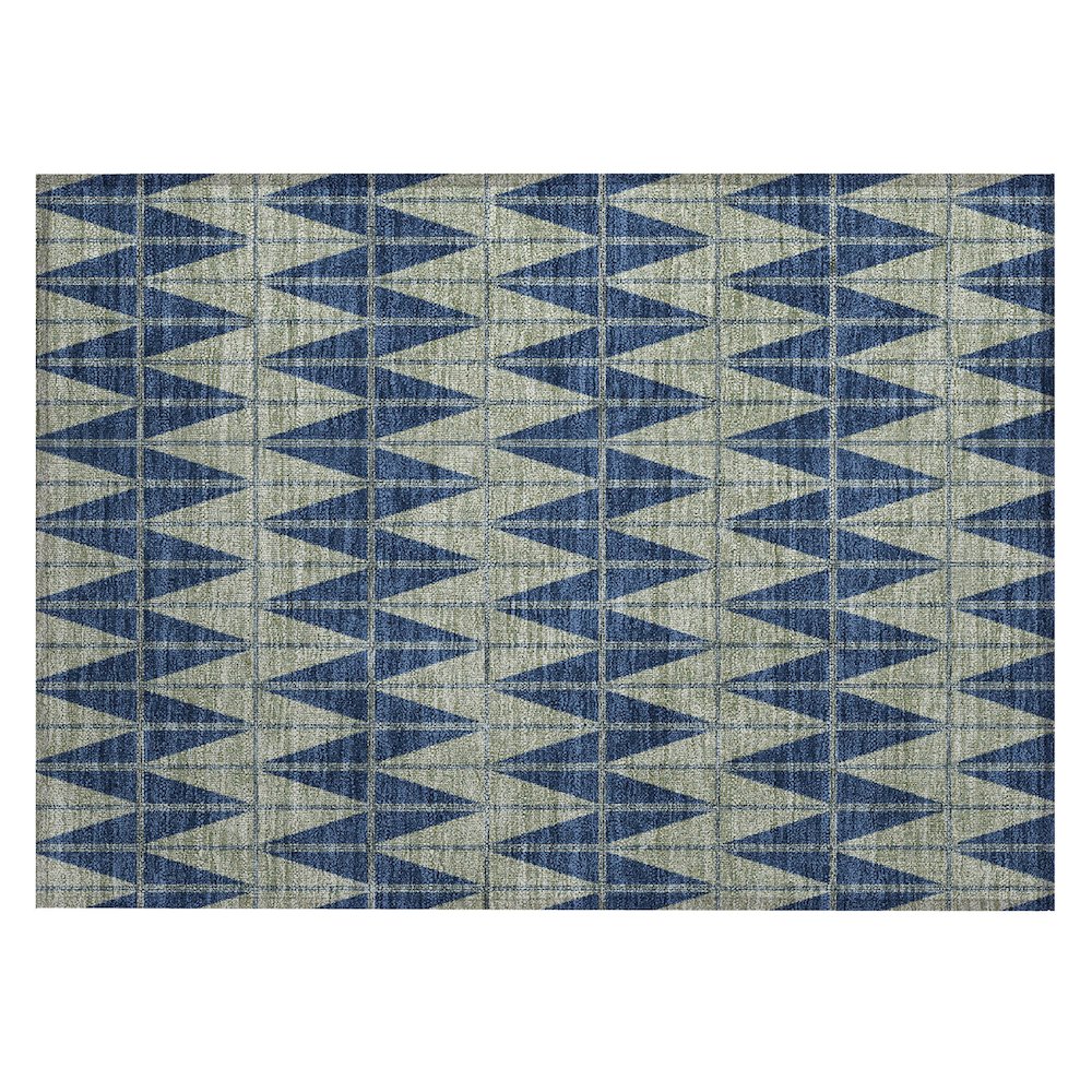Machine Washable Indoor/Outdoor Chantille ACN2415 Blue 1'8" x 2'6" Rug. Picture 1