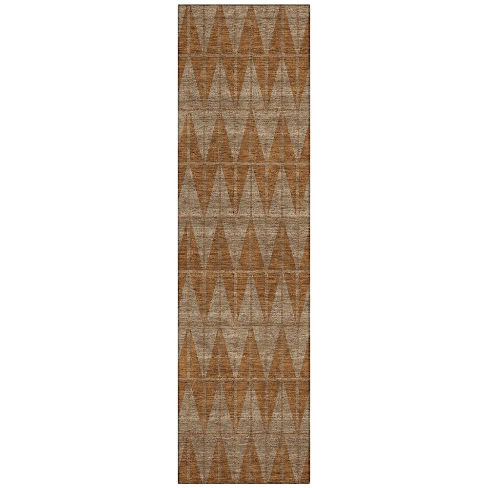 Machine Washable Indoor/Outdoor Chantille ACN2415 Orange 2'3" x 7'6" Runner Rug. Picture 1