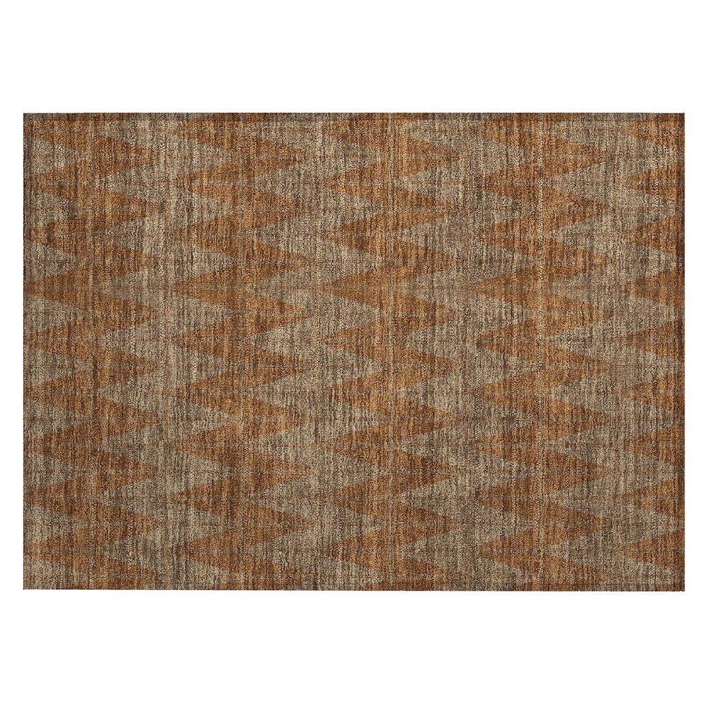 Machine Washable Indoor/Outdoor Chantille ACN2415 Orange 1'8" x 2'6" Rug. Picture 1
