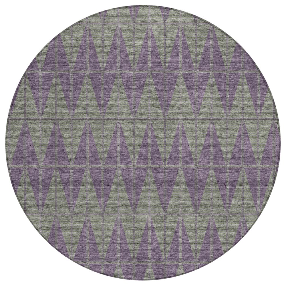 Machine Washable Indoor/Outdoor Chantille ACN2415 Purple 8' x 8' Round Rug. Picture 1