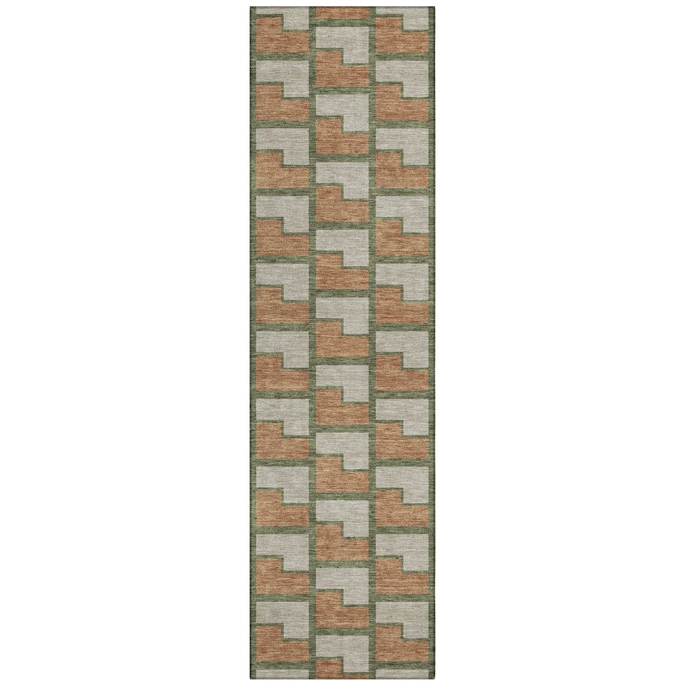 Machine Washable Indoor/Outdoor Chantille ACN2416 Orange 2'3" x 7'6" Runner Rug. Picture 1