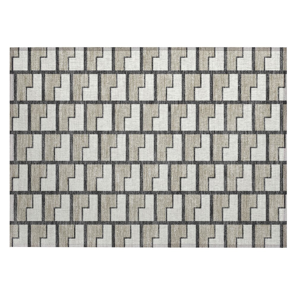 Machine Washable Indoor/Outdoor Chantille ACN2416 Ivory 1'8" x 2'6" Rug. Picture 1