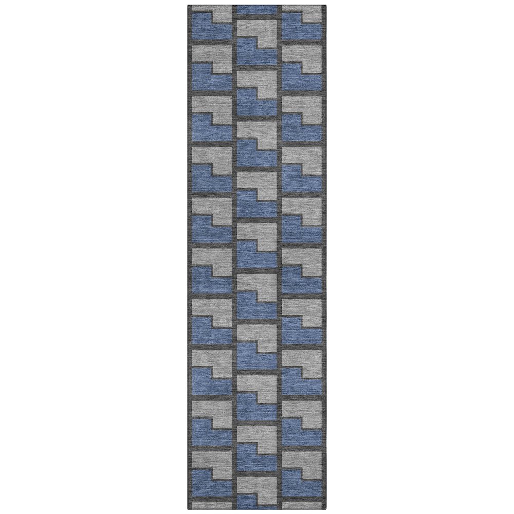 Machine Washable Indoor/Outdoor Chantille ACN2416 Blue 2'3" x 7'6" Runner Rug. Picture 1