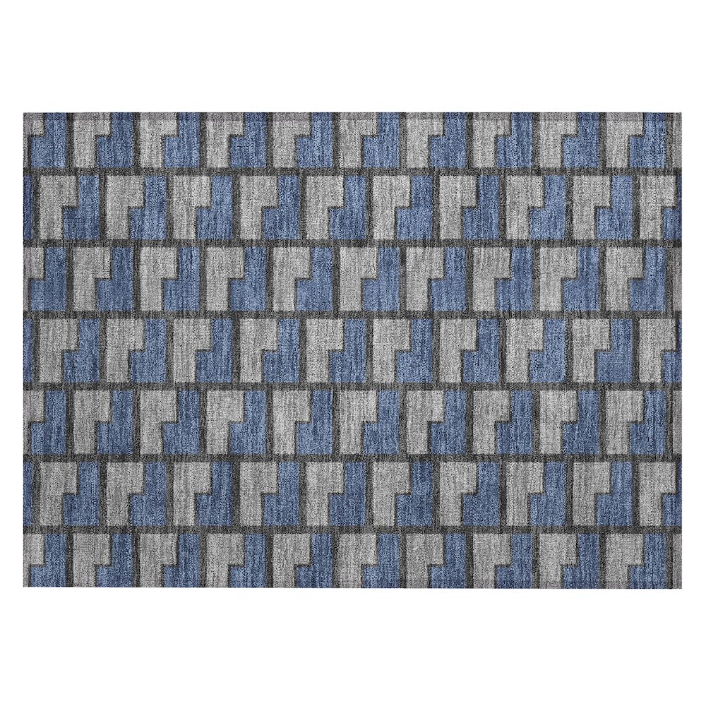 Machine Washable Indoor/Outdoor Chantille ACN2416 Blue 1'8" x 2'6" Rug. Picture 1