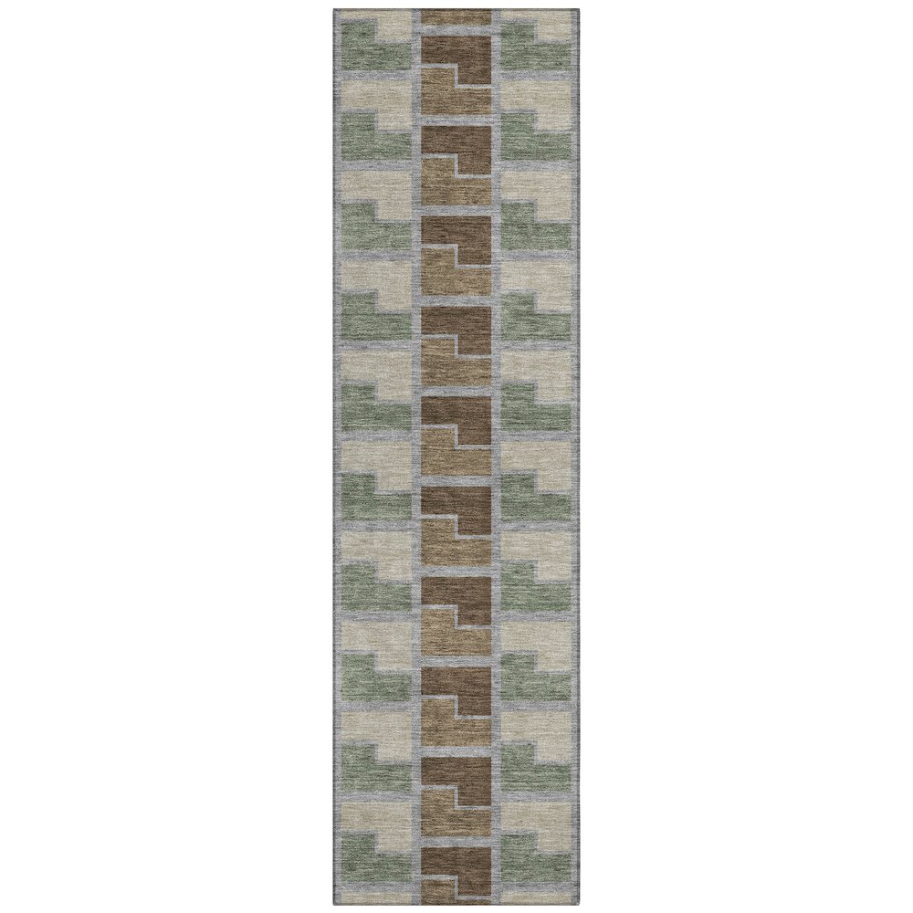 Machine Washable Indoor/Outdoor Chantille ACN2417 Brown 2'3" x 7'6" Runner Rug. Picture 1