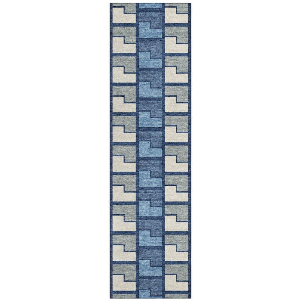 Machine Washable Indoor/Outdoor Chantille ACN2417 Blue 2'3" x 7'6" Runner Rug. Picture 1