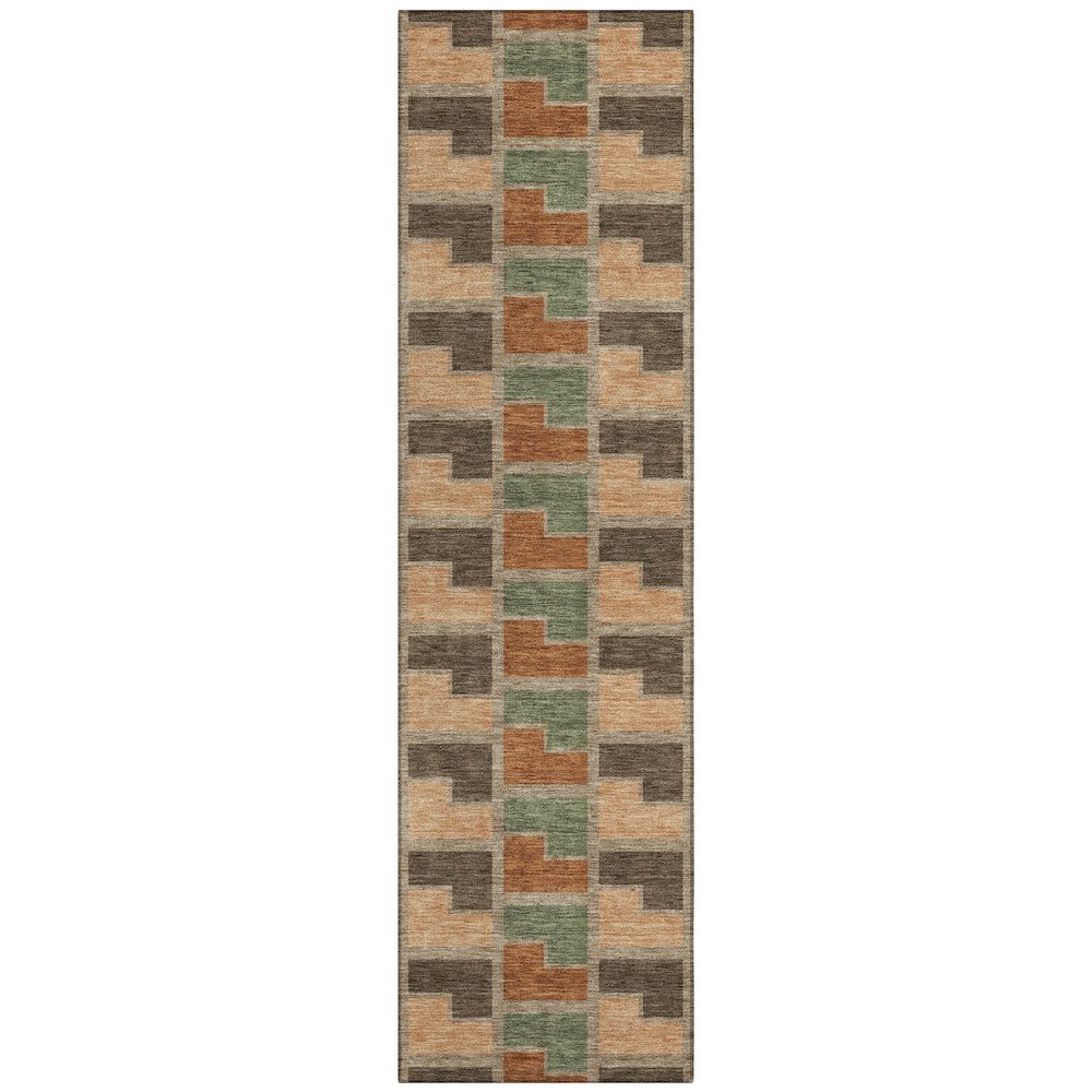 Machine Washable Indoor/Outdoor Chantille ACN2417 Orange 2'3" x 7'6" Runner Rug. Picture 1