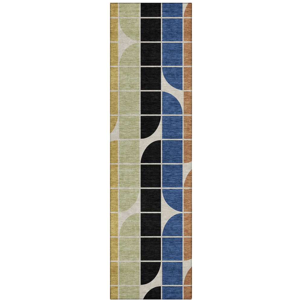Machine Washable Indoor/Outdoor Chantille ACN2418 Blue 2'3" x 7'6" Runner Rug. Picture 1