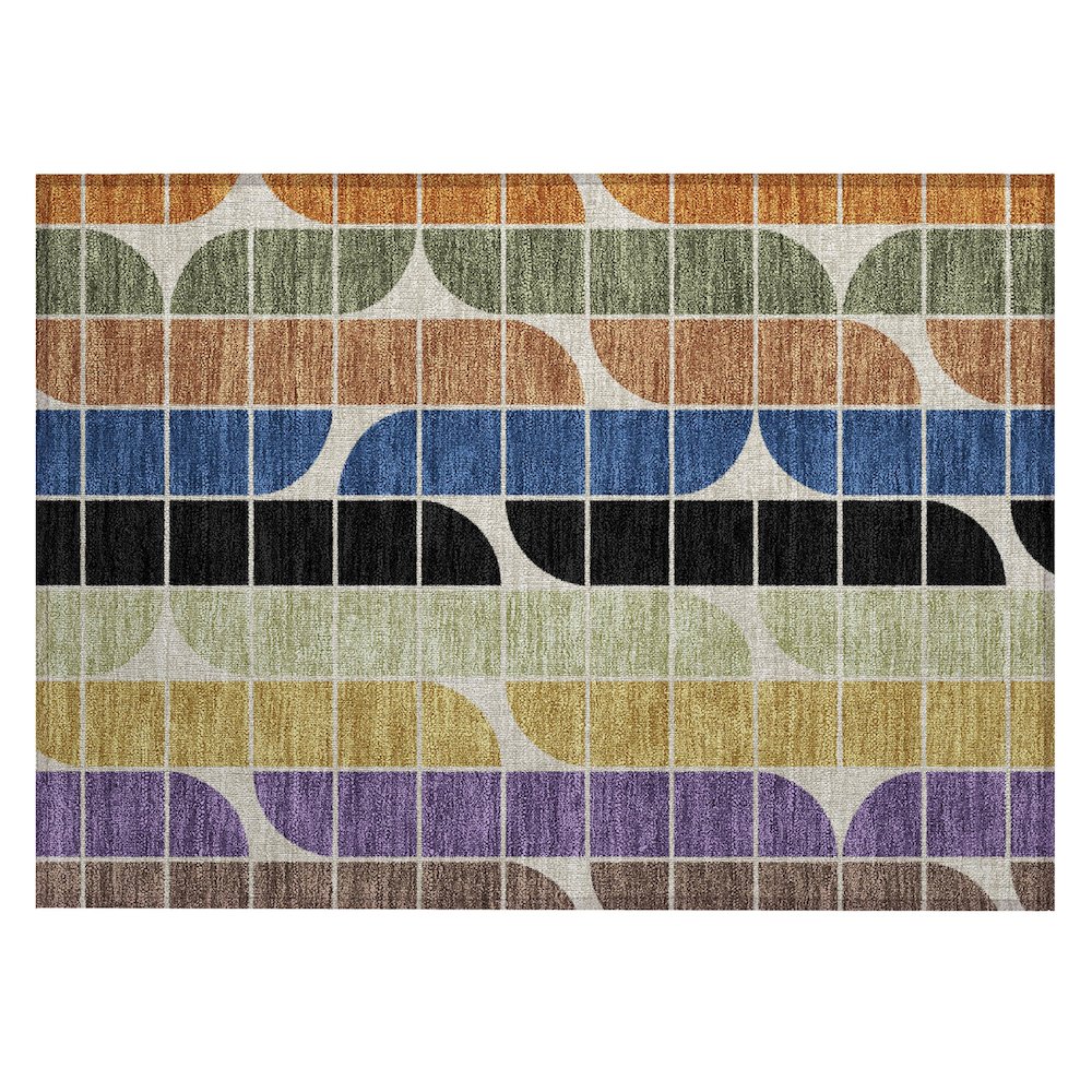 Machine Washable Indoor/Outdoor Chantille ACN2418 Blue 1'8" x 2'6" Rug. Picture 1