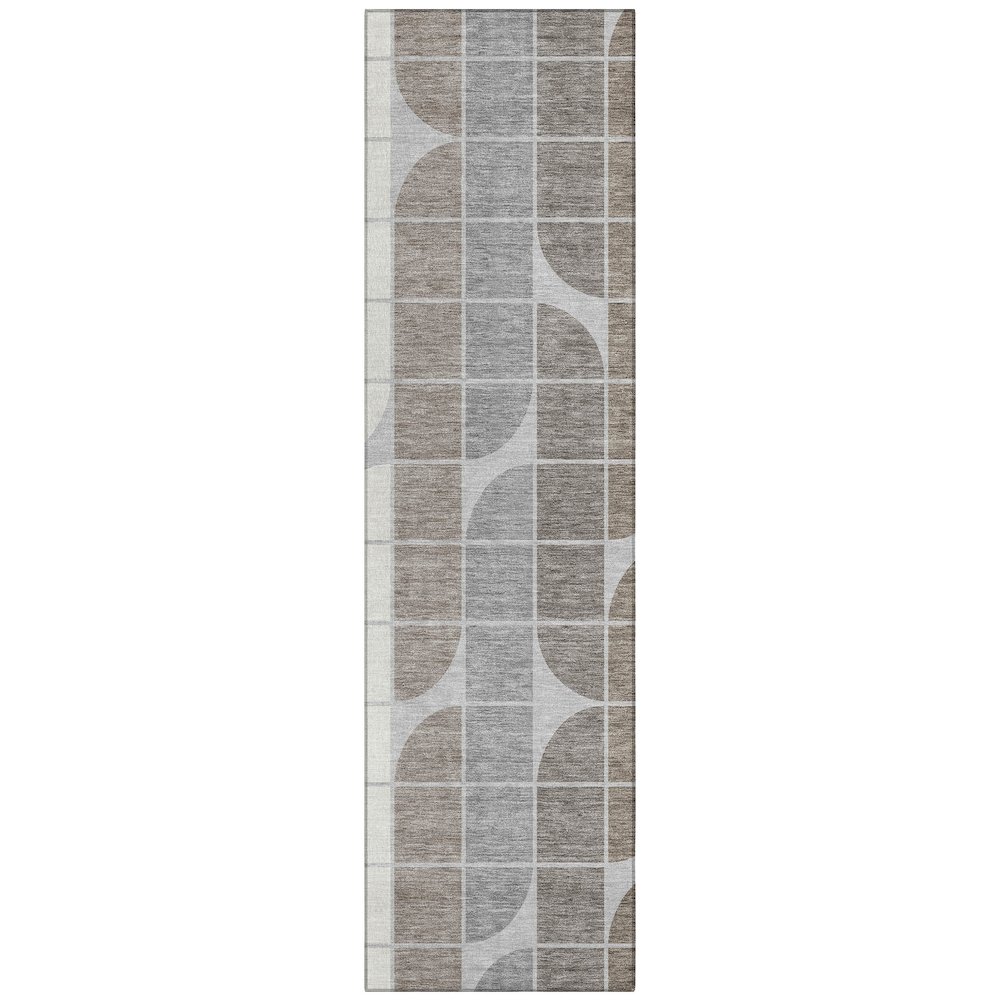 Machine Washable Indoor/Outdoor Chantille ACN2418 Gray 2'3" x 7'6" Runner Rug. Picture 1