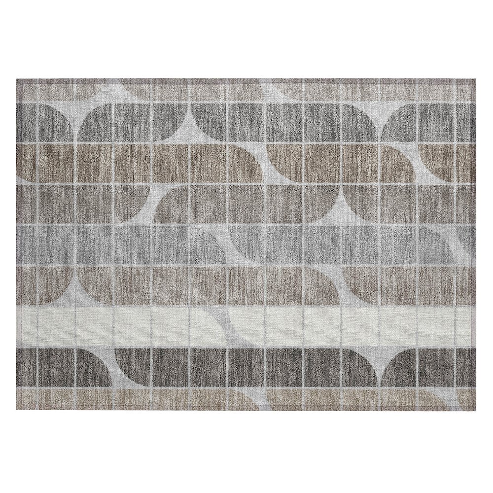 Machine Washable Indoor/Outdoor Chantille ACN2418 Gray 1'8" x 2'6" Rug. Picture 1