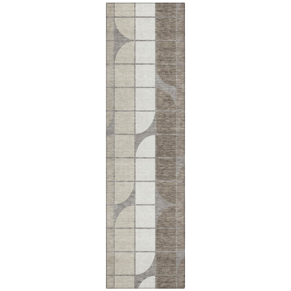 Machine Washable Indoor/Outdoor Chantille ACN2418 Brown 2'3" x 7'6" Runner Rug. Picture 1