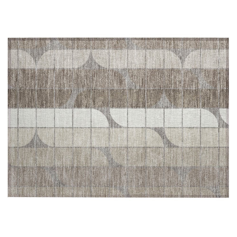 Machine Washable Indoor/Outdoor Chantille ACN2418 Brown 1'8" x 2'6" Rug. Picture 1