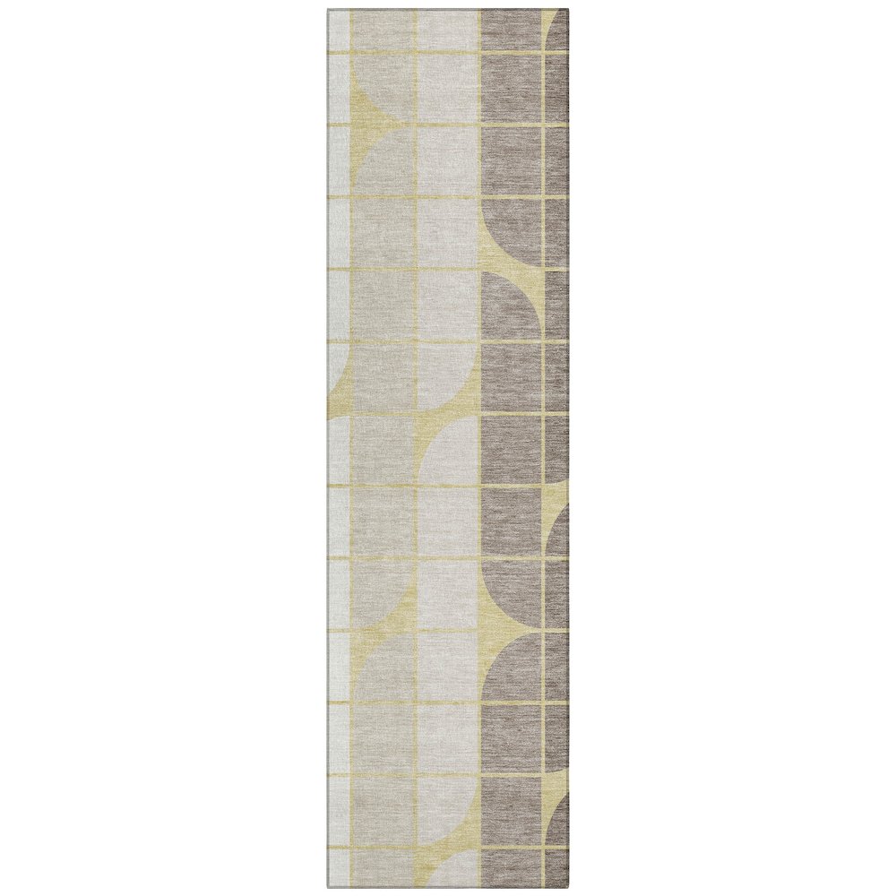 Machine Washable Indoor/Outdoor Chantille ACN2418 Gold 2'3" x 7'6" Runner Rug. Picture 1