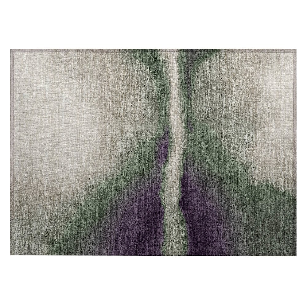Machine Washable Indoor/Outdoor Chantille ACN2419 Green 1'8" x 2'6" Rug. Picture 1