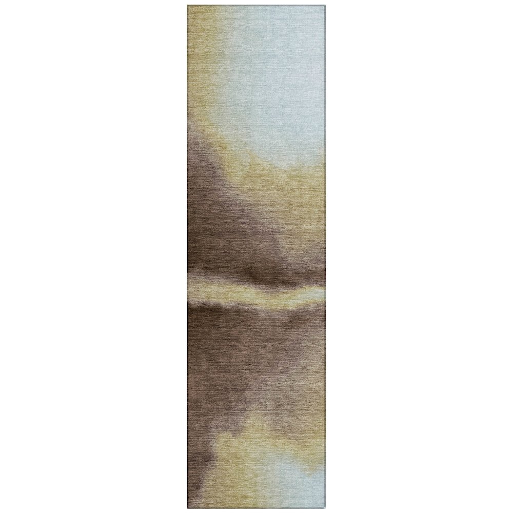 Machine Washable Indoor/Outdoor Chantille ACN2419 Brown 2'3" x 7'6" Runner Rug. Picture 1