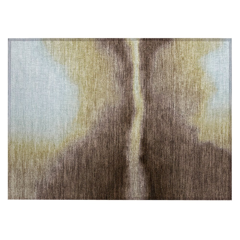 Machine Washable Indoor/Outdoor Chantille ACN2419 Brown 1'8" x 2'6" Rug. Picture 1