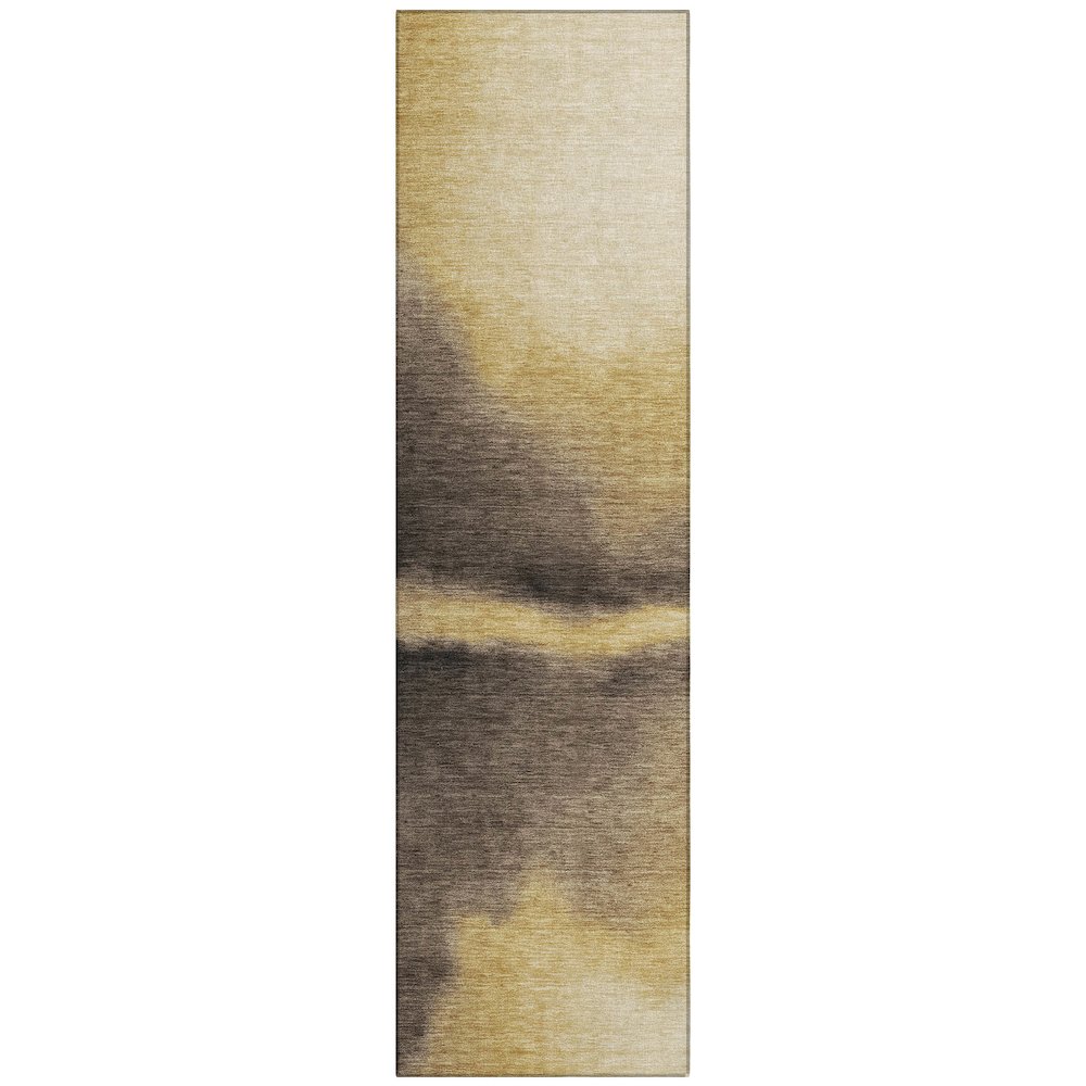 Machine Washable Indoor/Outdoor Chantille ACN2419 Gold 2'3" x 7'6" Runner Rug. Picture 1