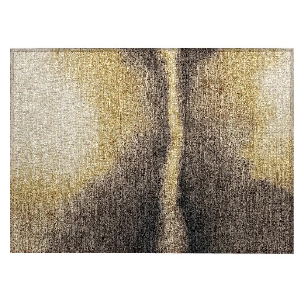 Machine Washable Indoor/Outdoor Chantille ACN2419 Gold 1'8" x 2'6" Rug. Picture 1