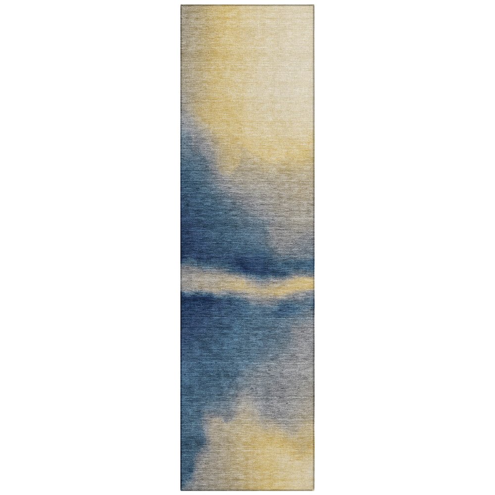 Machine Washable Indoor/Outdoor Chantille ACN2419 Blue 2'3" x 7'6" Runner Rug. Picture 1