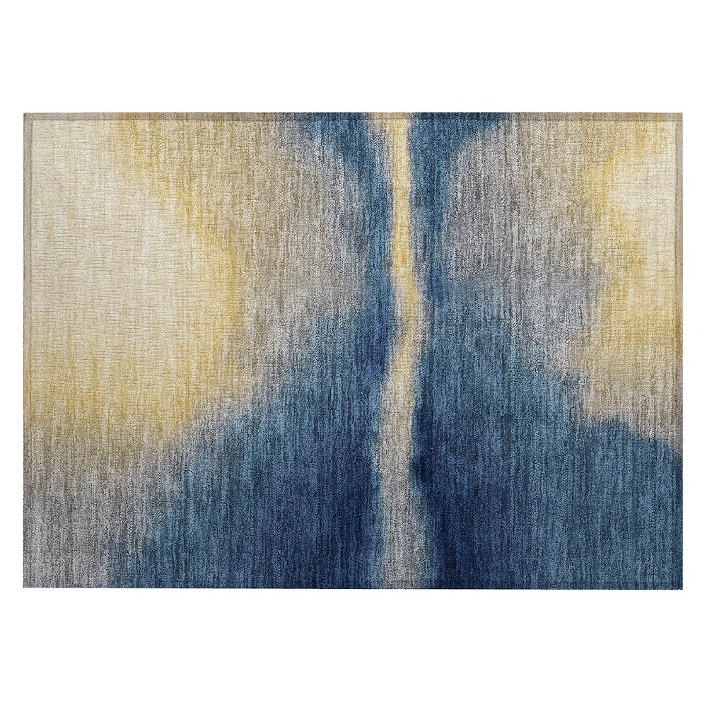 Machine Washable Indoor/Outdoor Chantille ACN2419 Blue 1'8" x 2'6" Rug. Picture 1
