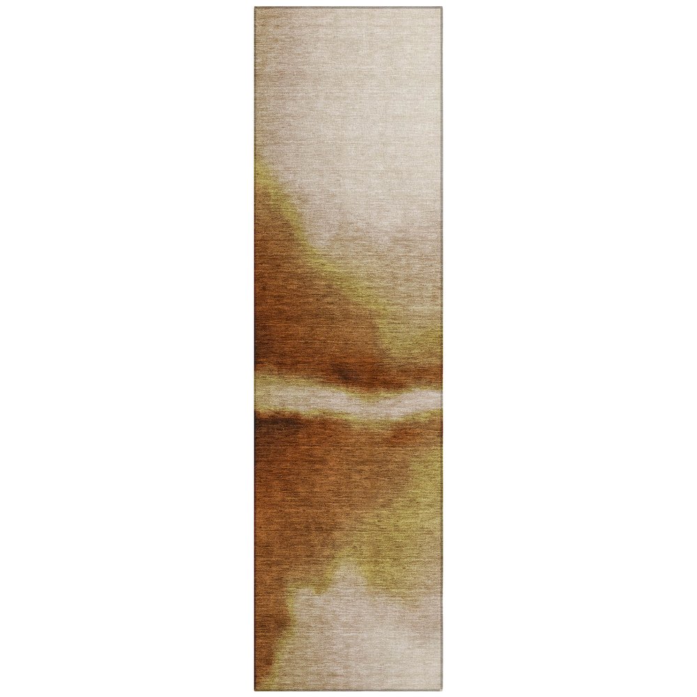 Machine Washable Indoor/Outdoor Chantille ACN2419 Orange 2'3" x 7'6" Runner Rug. Picture 1