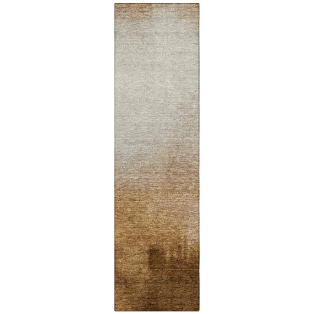 Machine Washable Indoor/Outdoor Chantille ACN2420 Orange 2'3" x 7'6" Runner Rug. Picture 1