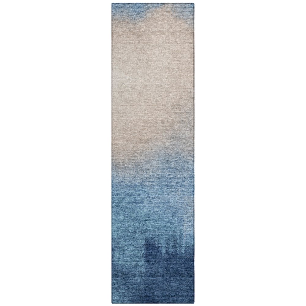 Machine Washable Indoor/Outdoor Chantille ACN2420 Blue 2'3" x 7'6" Runner Rug. Picture 1