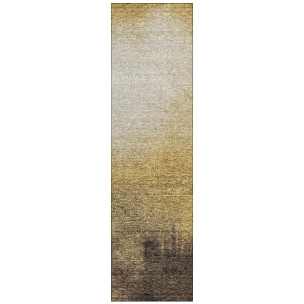 Machine Washable Indoor/Outdoor Chantille ACN2420 Gold 2'3" x 7'6" Runner Rug. Picture 1