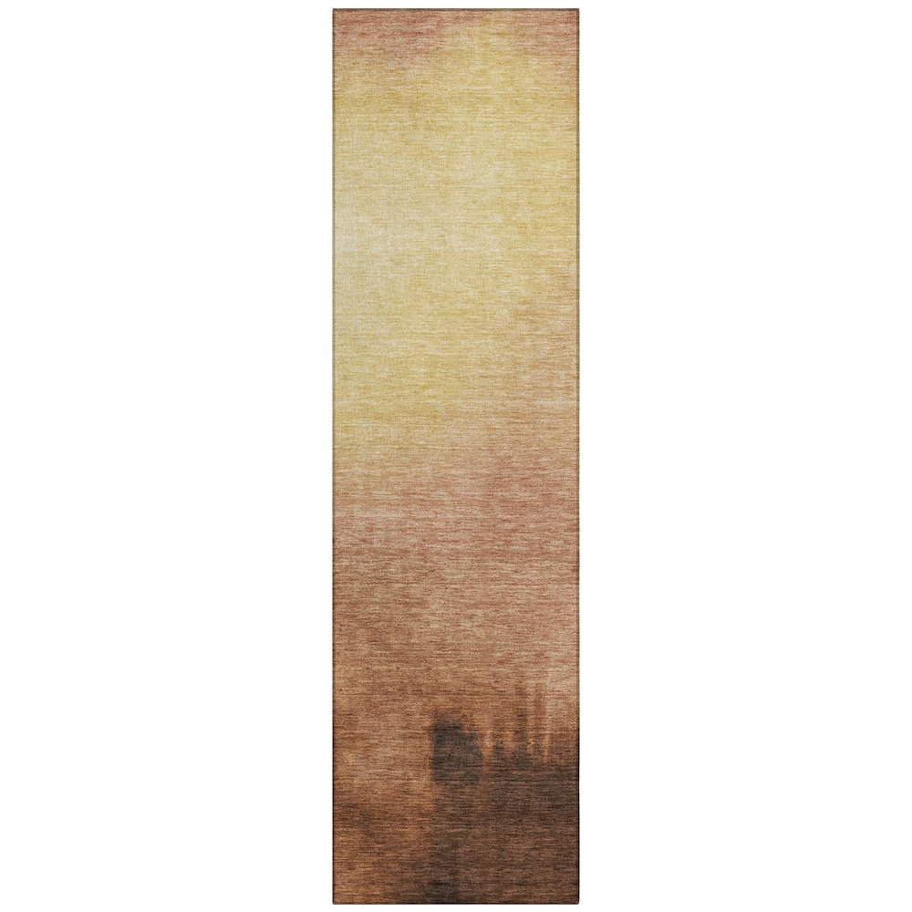Machine Washable Indoor/Outdoor Chantille ACN2420 Orange 2'3" x 7'6" Runner Rug. Picture 1