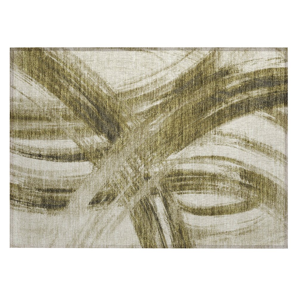 Machine Washable Indoor/Outdoor Chantille ACN2421 Brown 1'8" x 2'6" Rug. Picture 1