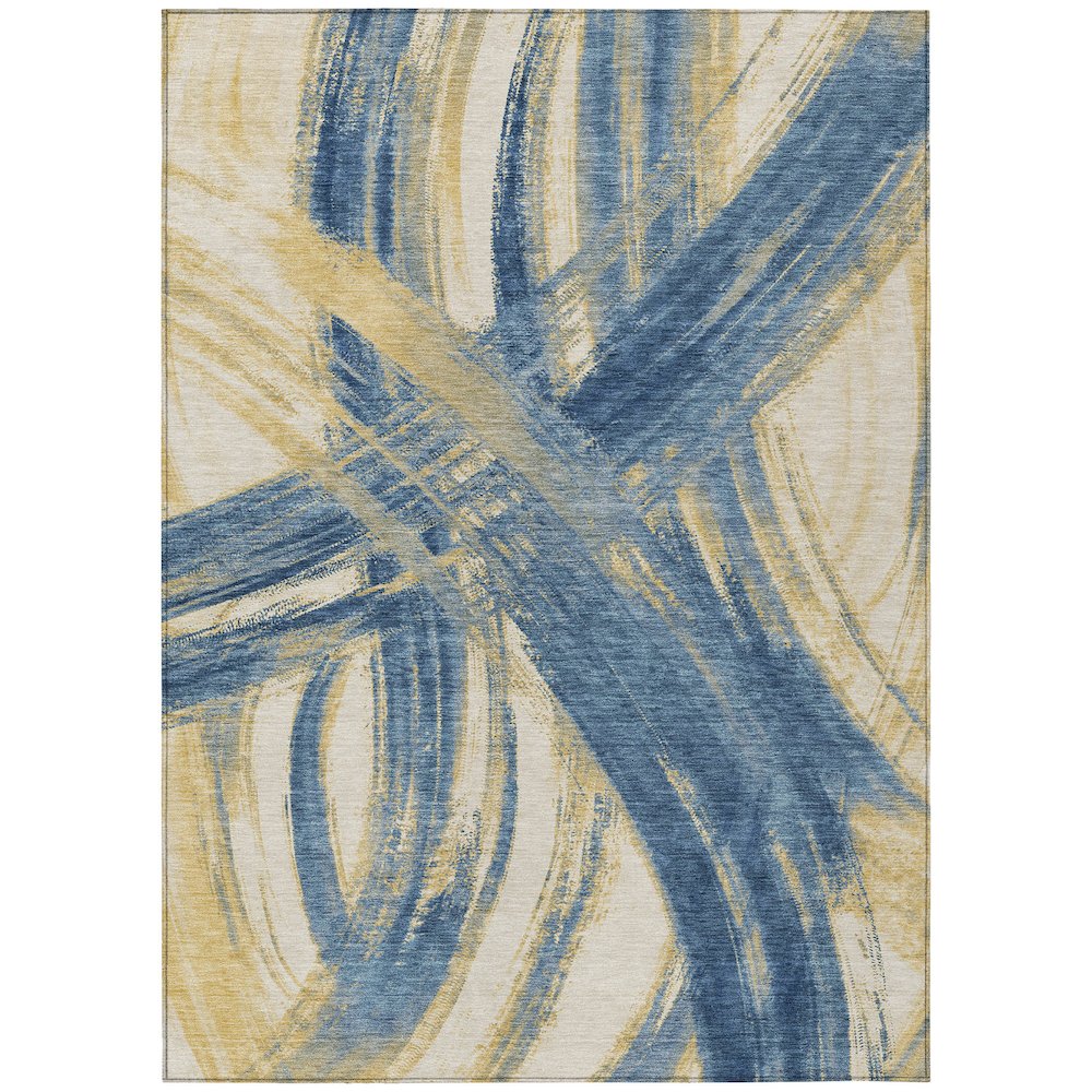 Machine Washable Indoor/Outdoor Chantille ACN2421 Blue 2'6" x 3'10" Rug. Picture 1