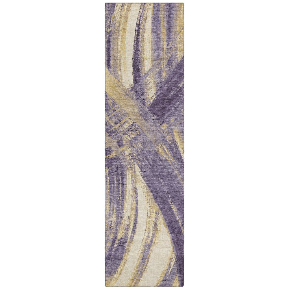Machine Washable Indoor/Outdoor Chantille ACN2421 Purple 2'3" x 7'6" Runner Rug. Picture 1