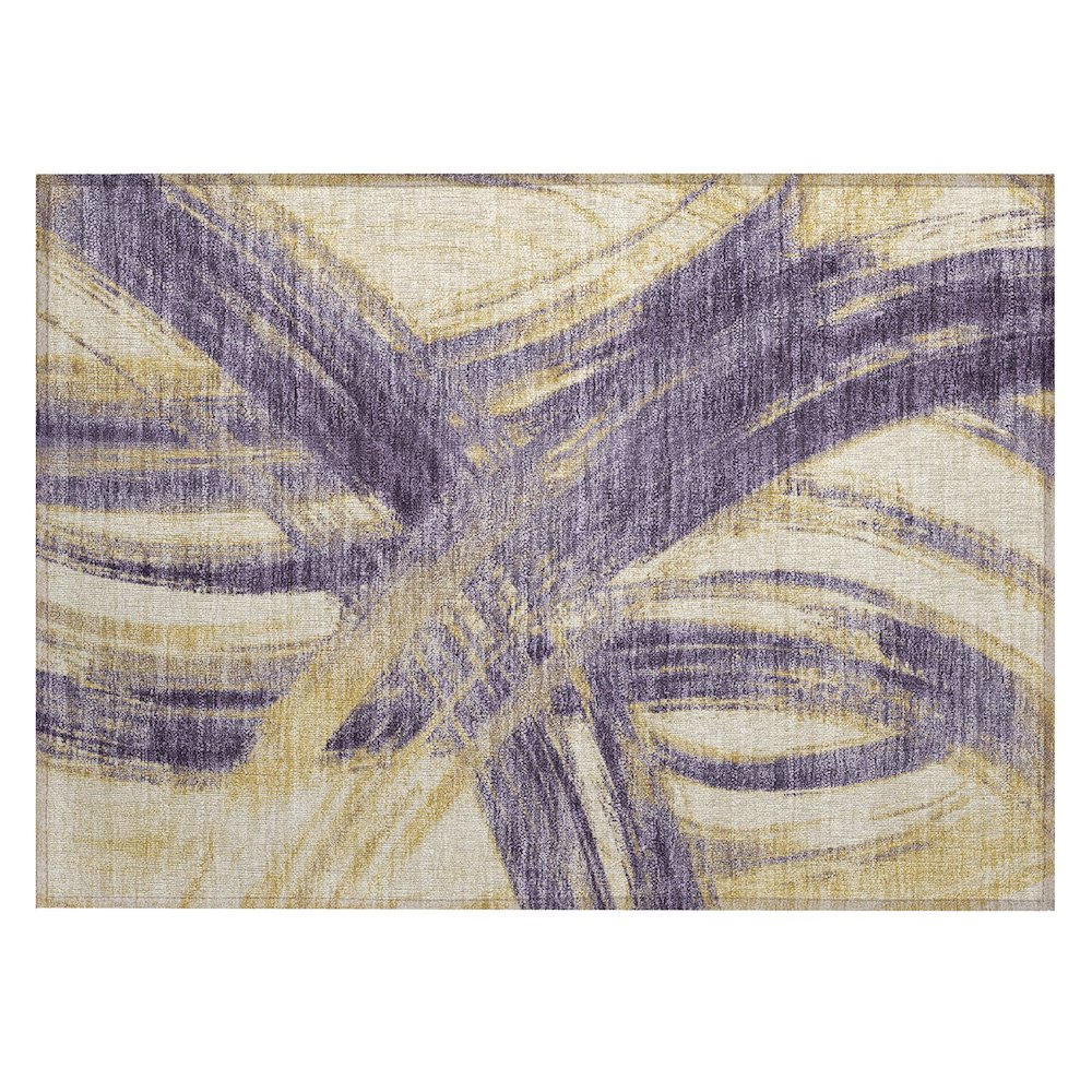 Machine Washable Indoor/Outdoor Chantille ACN2421 Purple 1'8" x 2'6" Rug. Picture 1