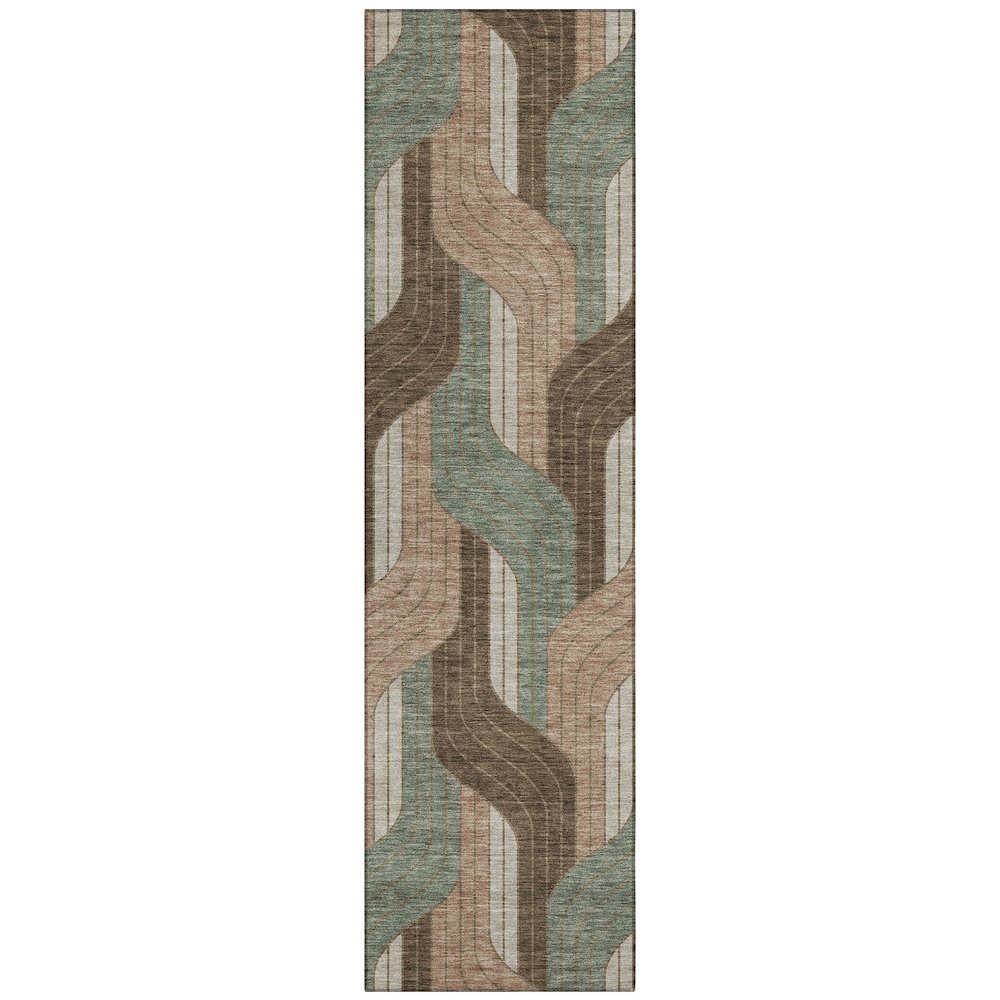 Machine Washable Indoor/Outdoor Chantille ACN2422 Brown 2'3" x 7'6" Runner Rug. Picture 1