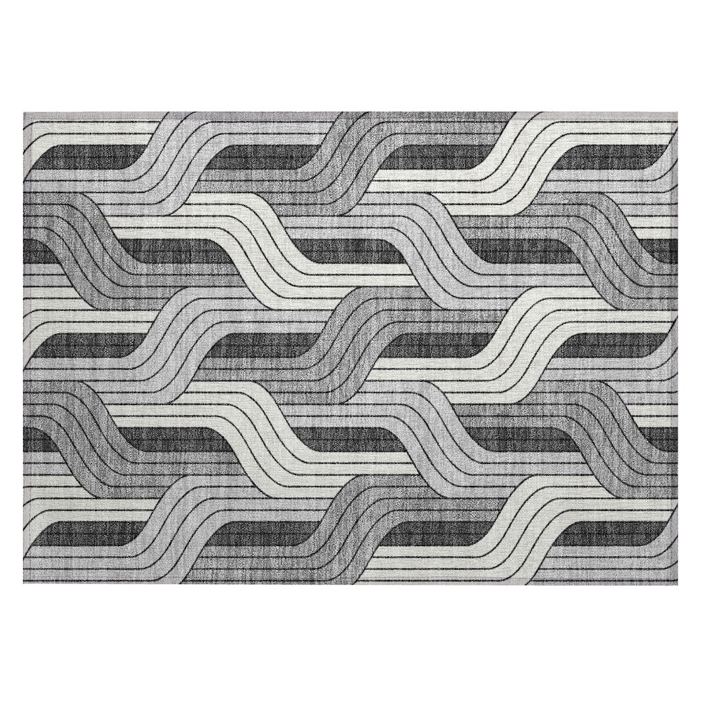 Machine Washable Indoor/Outdoor Chantille ACN2422 Ivory 1'8" x 2'6" Rug. Picture 1