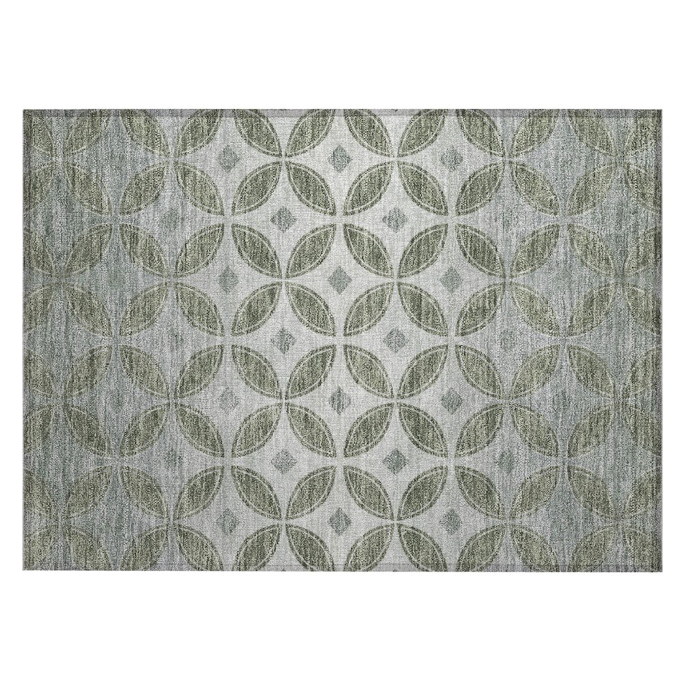 Machine Washable Indoor/Outdoor Chantille ACN2423 Green 1'8" x 2'6" Rug. Picture 1