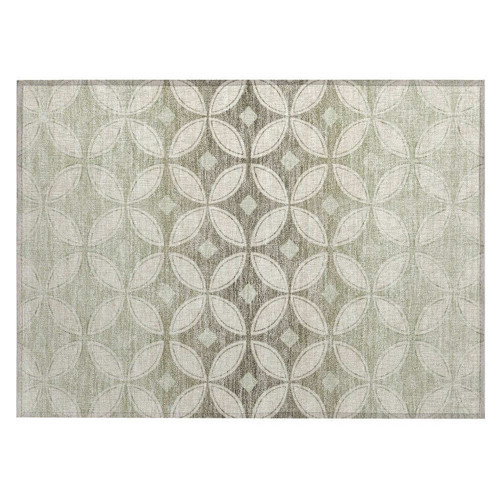Machine Washable Indoor/Outdoor Chantille ACN2423 Brown 1'8" x 2'6" Rug. Picture 1